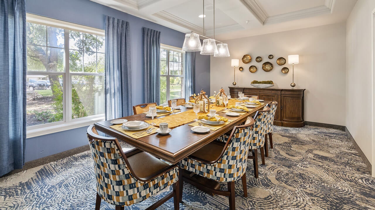 The dining room at The Oaks