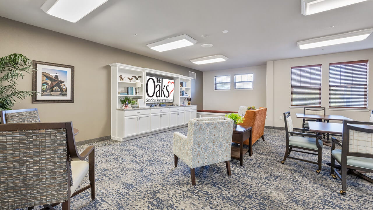 The TV lounge at The Oaks